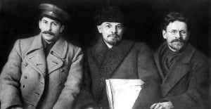 Stalin, Lenin y Trotsky en los viejos tiempos.
