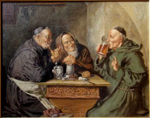 Mojes beben cerveza en los monasterios