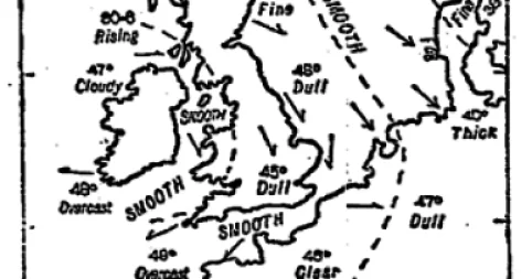 Primer mapa del tiempo Galton