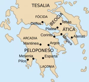 Mapa de Esparta