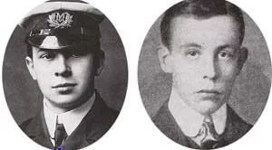 Phillips y Bride, operarios de Marconi en el Titanic.